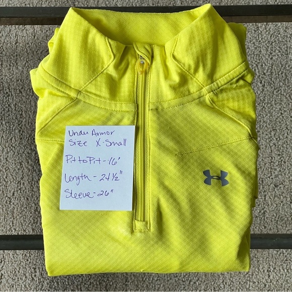 Under Armour Yellow Fitted Long Sleeve Polo - Picture 11 of 11